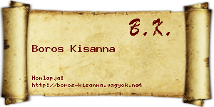 Boros Kisanna névjegykártya
